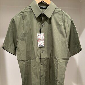 Murano green short sleeve button down slim fit size medium